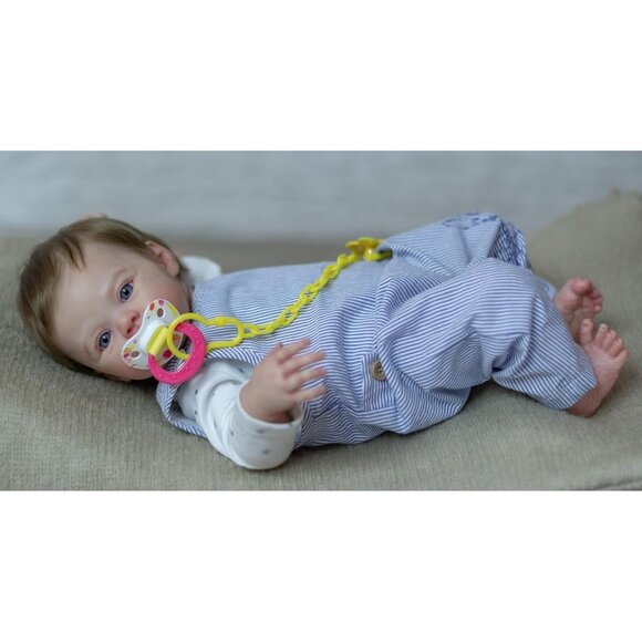 🆕18 inch Soft Vinyl Body Newborn Baby Doll Meadow Boy with Blue Eyes Baby - Picture 2 of 7